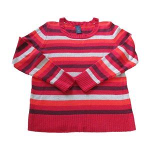 Faded Glory Pullover Sweater Womens Size 2XL (20) Red‎ Stripe Long Sleeve Shirt